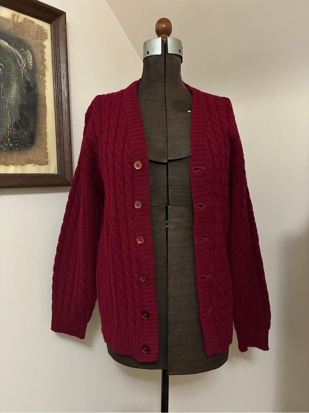 Vintage Lord Jeff Made in USA Cable Knit Cardigan